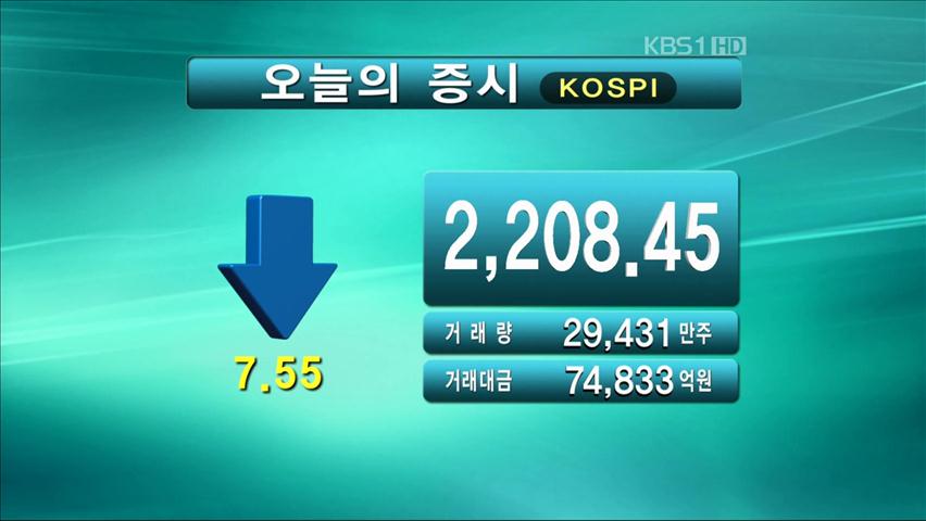 코스피 2,208.45 코스닥 523.33