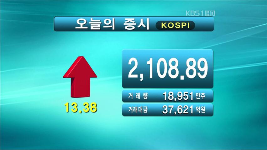 코스피 2,108.89 코스닥 486.34