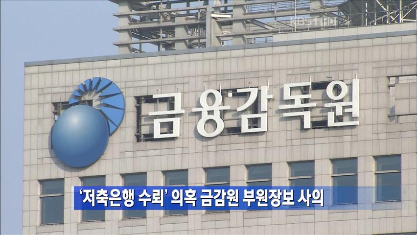 ‘저축은행 수뢰’ 의혹 금감원 부원장보 사의