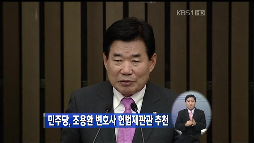 민주당, 조용환 변호사 헌법재판관 추천