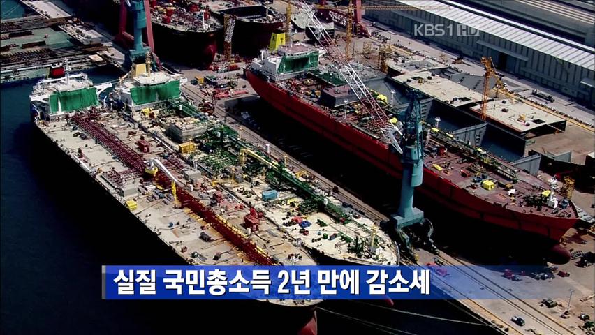 실질 국민총소득 2년 만에 감소세