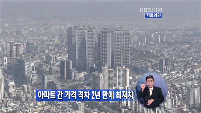 아파트 간 가격 격차 2년 만에 최저치