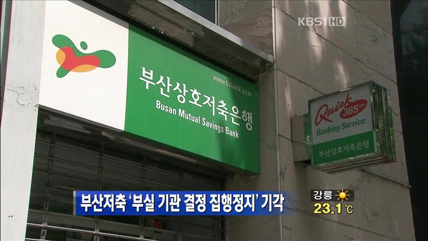 부산저축 ‘부실 기관 결정 집행정지’ 기각