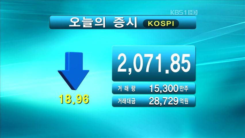 코스피 2,071.85 코스닥 475.48