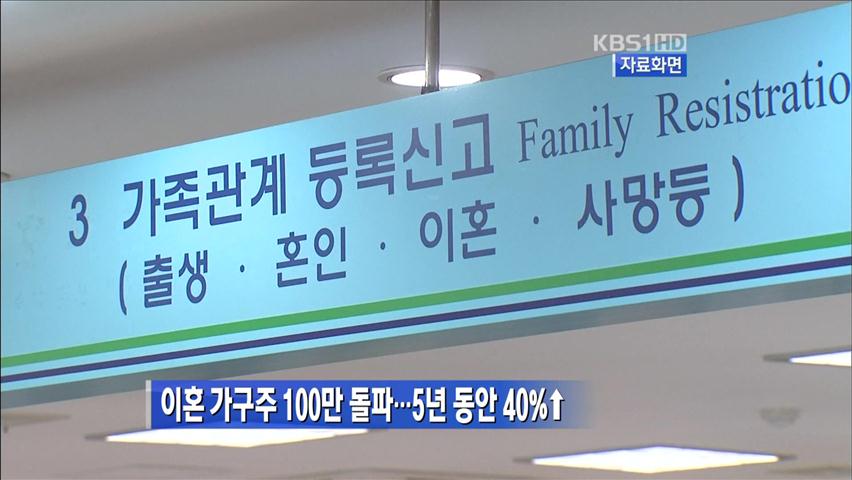 ‘이혼’ 가구주 100만 명 돌파…5년 동안 40%↑