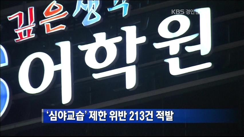 ‘심야교습’ 제한 위반 213건 적발