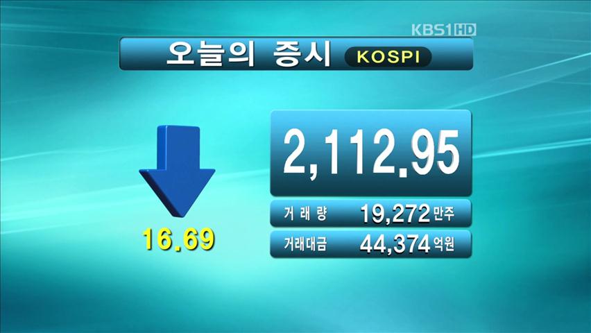 코스피 2,112.95 코스닥 496.54