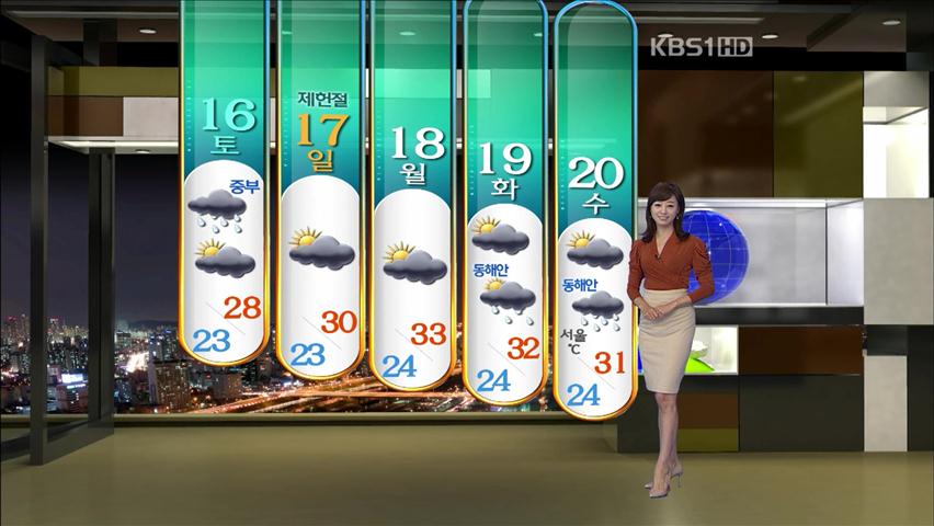 중부 장맛비 계속…남부 밤새 열대야