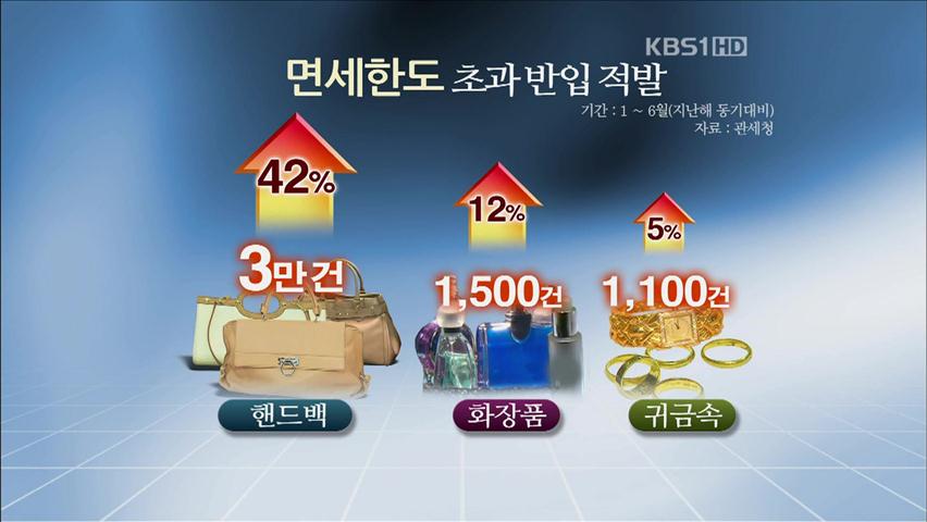 해외 여행객 고가품 적발 급증…단속 강화