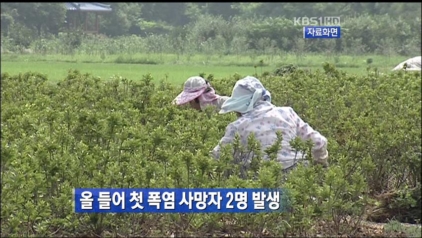 올들어 첫 폭염 사망자 2명 발생