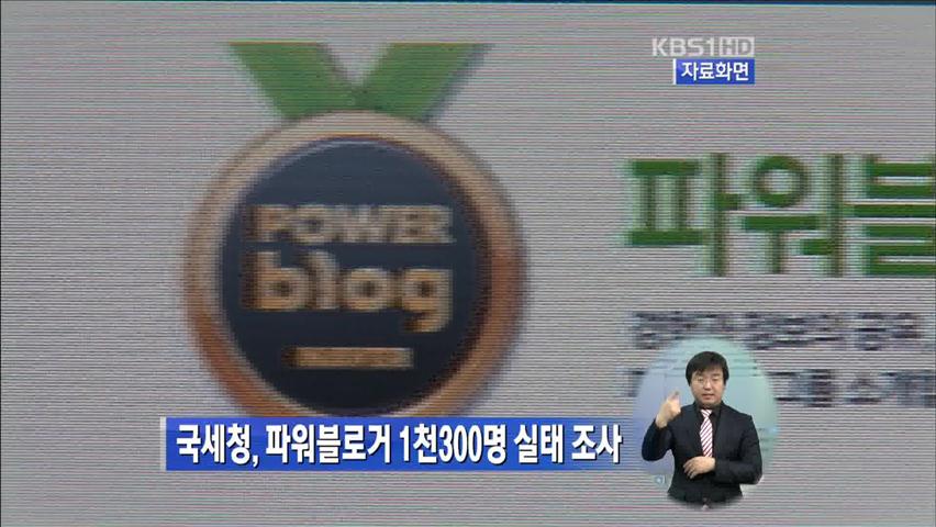 국세청, 파워블로거 1,300명 실태 조사