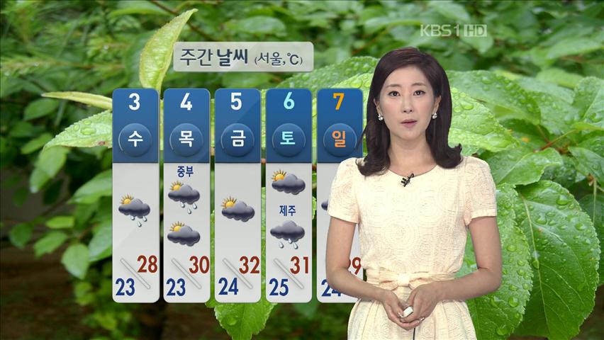 전남 동부·경남 서부 호우특보…수요일까지 전국 비