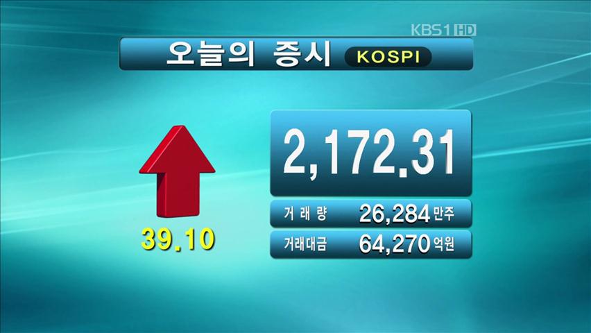 코스피 2,172.31 코스닥 544.39