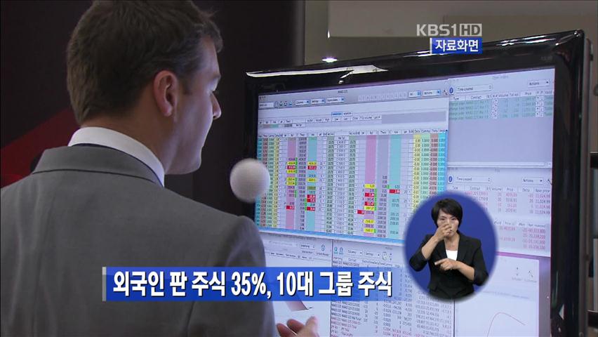 외국인 판 주식 35%, 10대그룹 주식