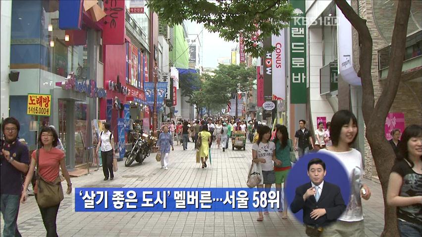 ‘살기 좋은 도시’ 멜버른…서울 58위