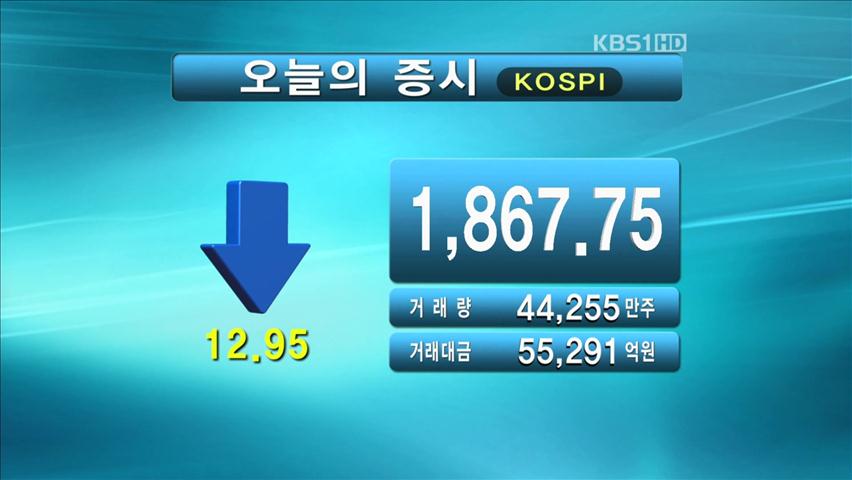 코스피 1,867.75 코스닥 494.47