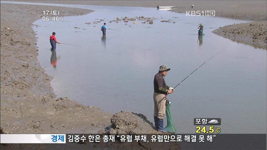 제철 망둥이가 뛰는 서해…낚시꾼 몰려