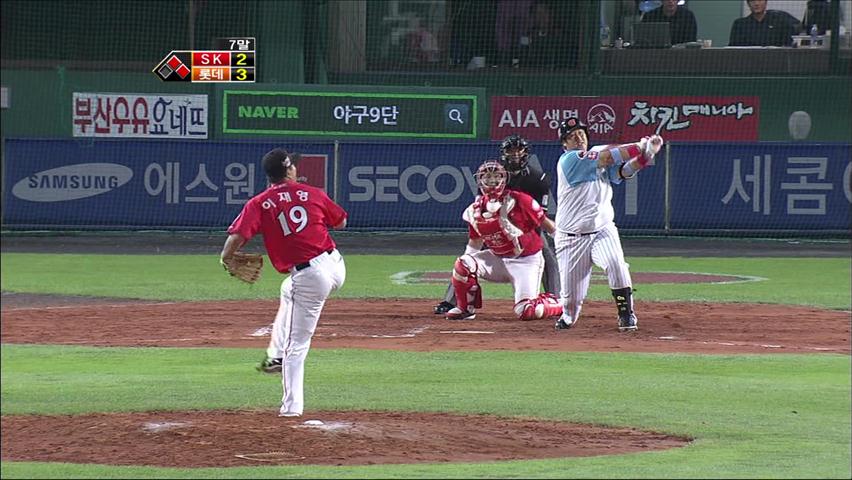‘이대호 쐐기포 쾅!’ 롯데, 2위 재탈환