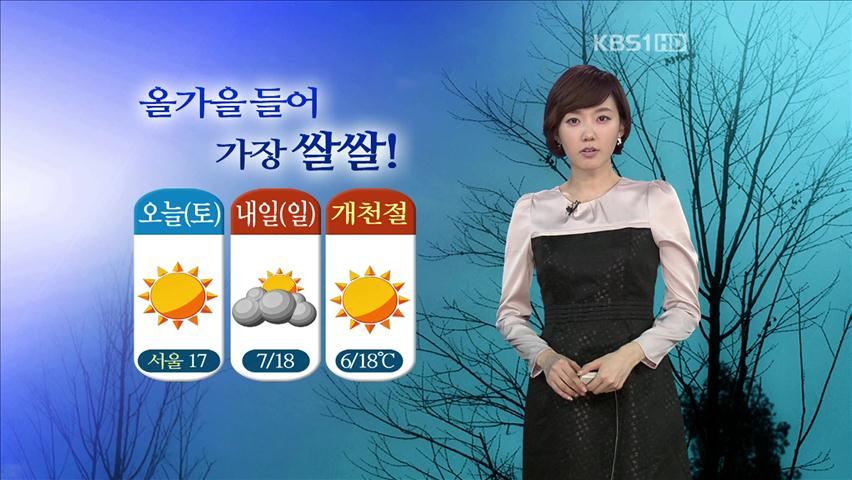 기온 큰폭 하락…연휴 내내 ‘쌀쌀’