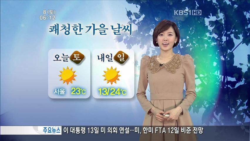 주말, 쾌청한 가을 날씨…큰 일교차 주의