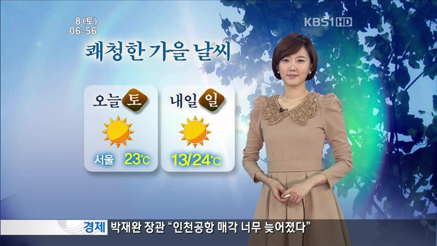 주말, 쾌청한 가을 날씨…큰 일교차 주의