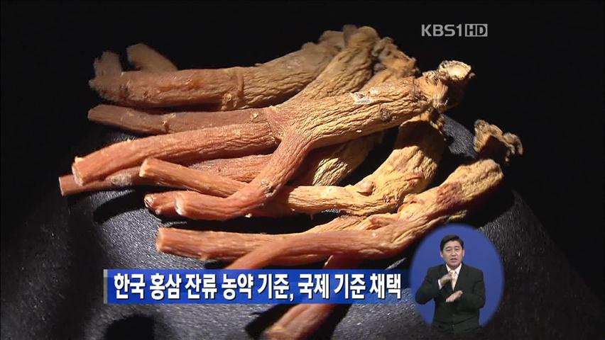 한국 홍삼 잔류 농약 기준, 국제 기준 채택