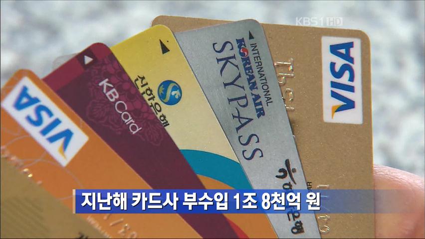 지난해 카드사 부수입 1조 8천억 원