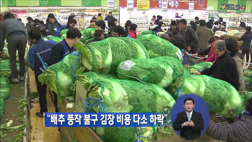 “배추 풍작 불구 김장 비용 다소 하락”