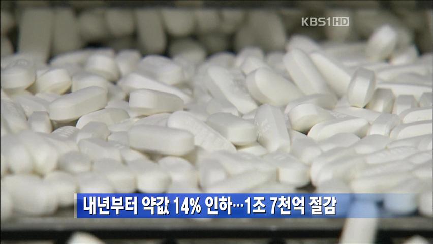 내년부터 약값 14% 인하…1조 7천억 절감