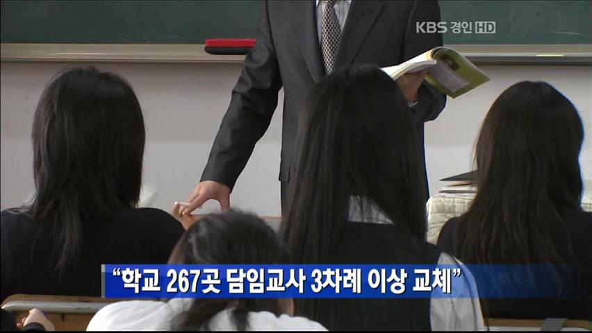 “학교 267곳 담임교사 3차례 이상 교체”