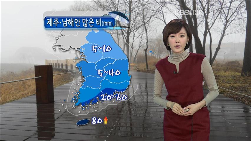 제주·남해안 많은 비…비 그친 뒤 추워져