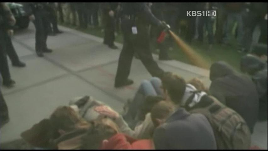 美 경찰, 시위대에 최루액 분사…과잉진압 논란