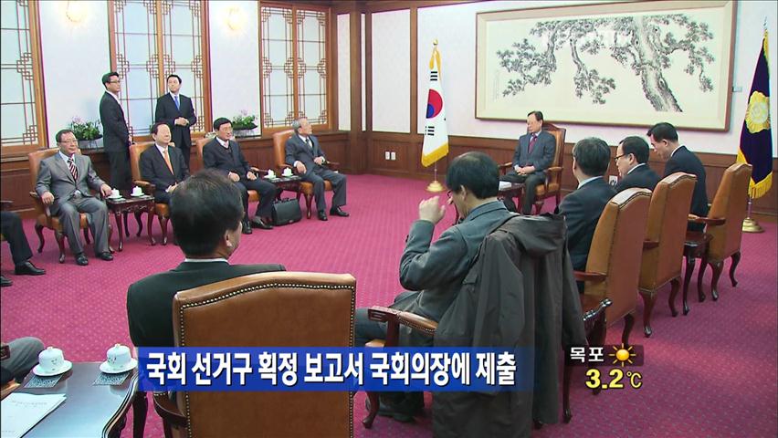 국회 선거구 확정 보고서 국회의장에 제출
