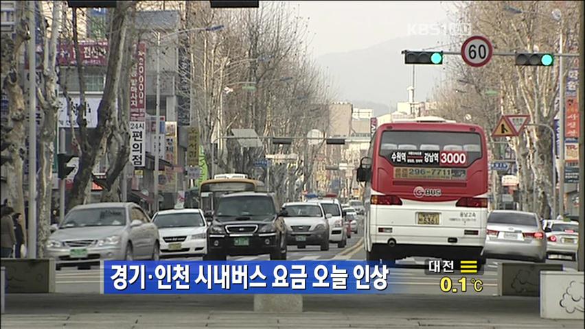 경기·인천 시내버스 요금 오늘 인상