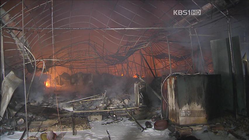 하남 화훼단지 큰 불…비닐하우스 17개동 전소