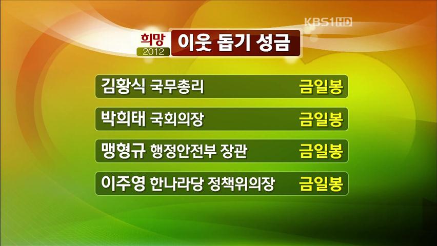 희망 2012 이웃돕기 성금