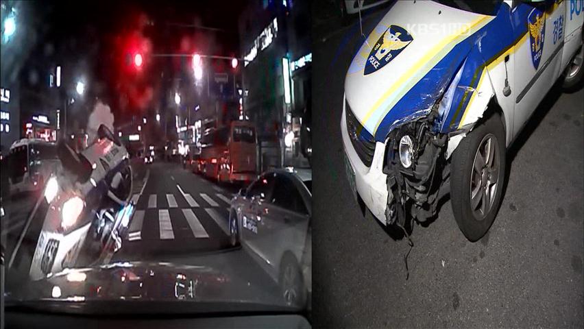 ‘차량에 받히고 뒤집히고…’ 순찰차 수난 심각