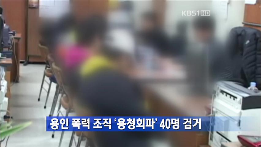 용인 폭력조직 ‘용청회파’ 40여 명 검거