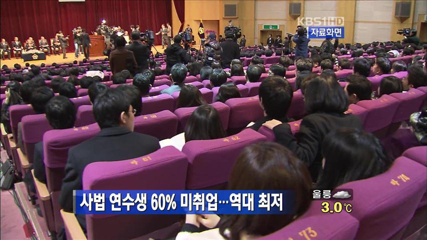 사법 연수생 60% 미취업…역대 최저