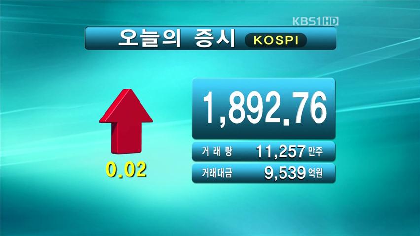 코스피 1,892.76 코스닥 520.45