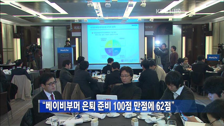 “베이비부머 은퇴 준비 100점 만점에 62점”