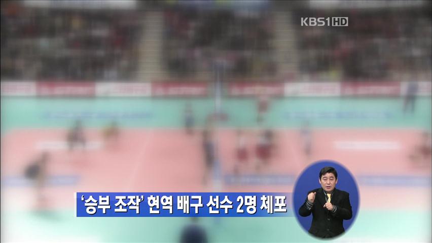‘승부 조작’ 현역 배구 선수 2명 체포