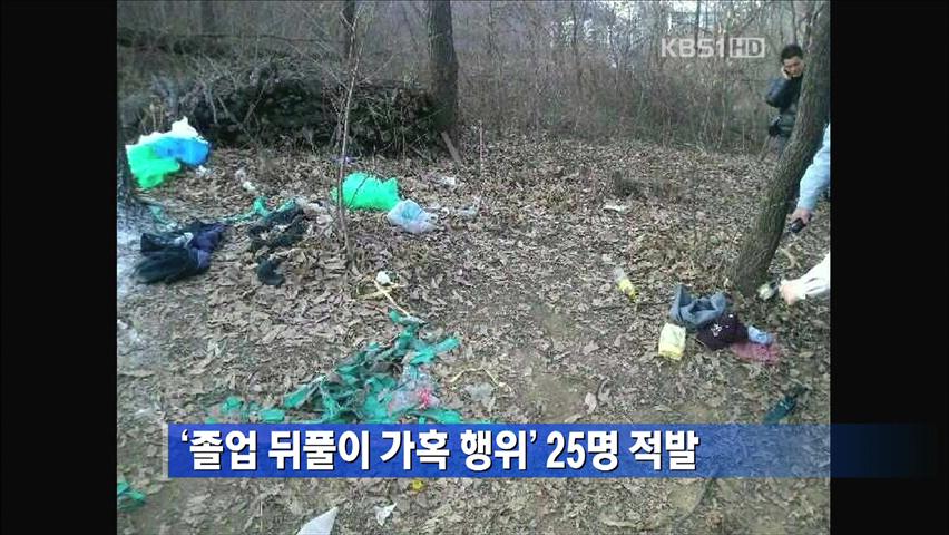 ‘졸업식 뒤풀이 가혹행위’ 25명 적발