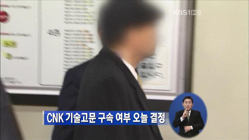 ‘CNK 의혹’ 기술고문 구속 여부 오늘 결정