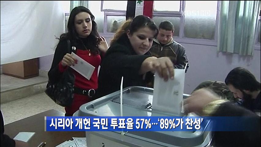 시리아 개헌 국민 투표율 57%…“89%가 찬성”