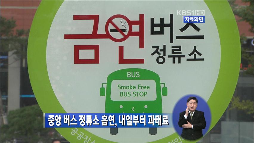 중앙버스정류소 흡연, 내일부터 과태료