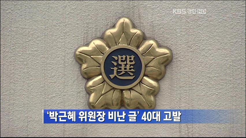 ‘박근혜 위원장 비난글’ 40대 고발