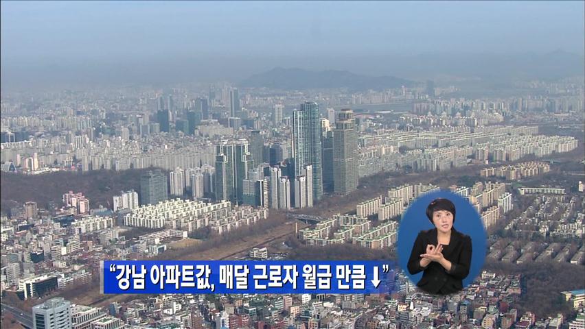 “강남 집값, 매달 근로자 월급만큼 빠져”