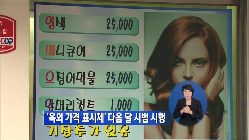 ‘옥외 가격 표시제’ 다음 달 시범 시행