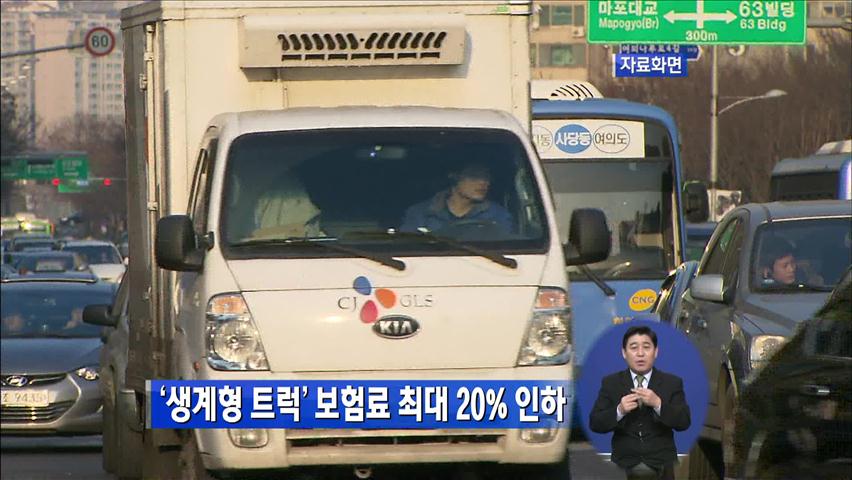 ‘생계형 트럭’ 보험료 최대 20% 인하